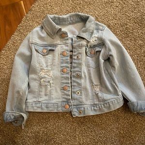 Distressed jean jacket
